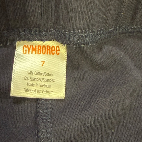 Gymboree Girls Sz 7 Like New Yellow Capri Strawberry Button Navy Full Length - Picture 5 of 6